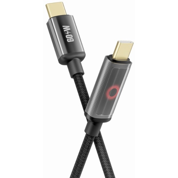 Фото - Кабель YOKI SMART PULSE Type-C to Type-C 60W 1.2m Black (SM33)